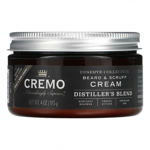 Cremo, Reserve Collection, крем для бороды и кожи головы, смесь Distiller, смесь Reserve, 113 г (4 унции)
