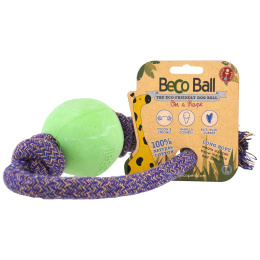 Beco Pets, Экологически безопасный мячик на веревке для собак, большой, зеленый, 1 штука