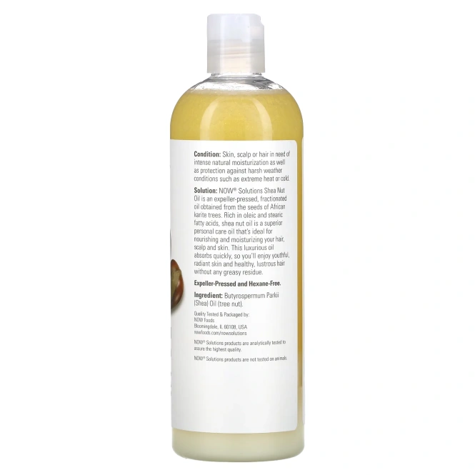 Now Foods, Масло карите, чистое увлажняющее масло, 473 мл
