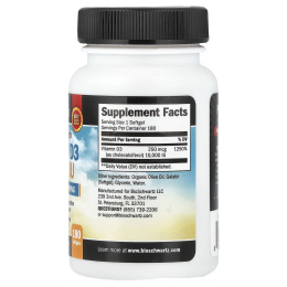 BioSchwartz, витамин D3 максимальной силы действия, 250 мкг (10 000 МЕ), 180 мягких таблеток