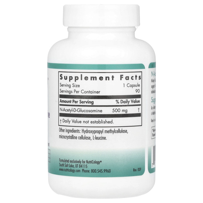 Nutricology, N-ацетил глюкозамин, 90 вегетарианских капсул