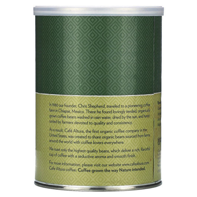 Cafe Altura, Органический кофе, домашняя смесь, молотый, темная обжарка, 340 г (12 унций)
