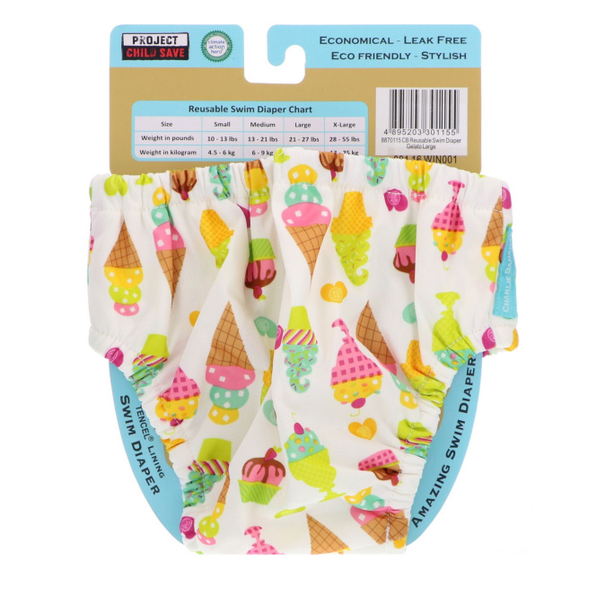 Charlie Banana, Многоразовый подгузник для плавания, Gelato, Большой, 1 подгузник