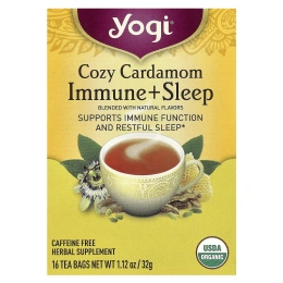 Yogi Tea, Cosy Cardamom Immune + SleepTea, без кофеина, 16 чайных пакетиков, 32 г (1,12 унции)