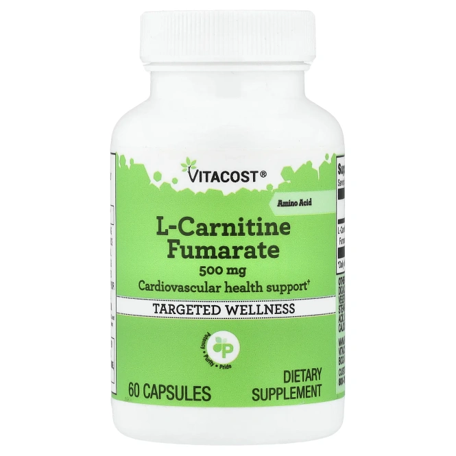 Vitacost, L-Carnitine Fumarate, 500 mg, 60 Capsules
