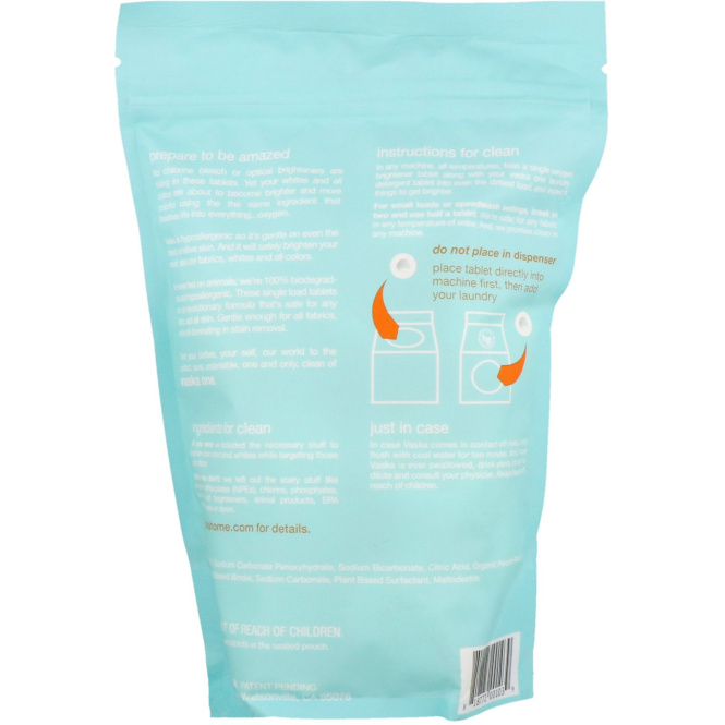 Vaska, One, Oxygen Brightener, Laundry Booster Tablets, 25 Tablets