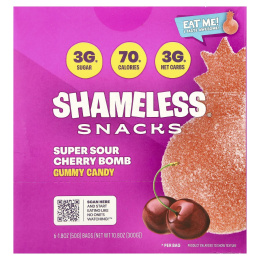 Shameless Snacks, жевательные конфеты, кислая вишня, 6 пакетиков по 50 г (1,8 унции)
