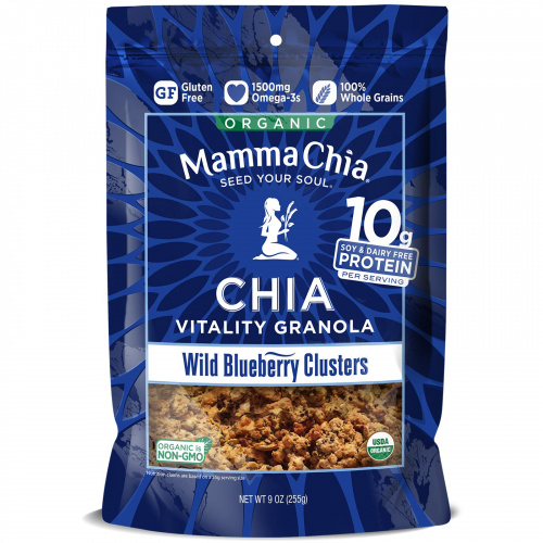 Mamma Chia, Органическая гранола Chia Vitality Granola с дикой черникой, 9 унций (255 г)