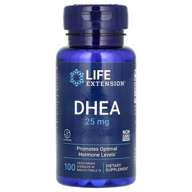 Life Extension, DHEA, 25 мг, 100 растворимых во рту таблеток