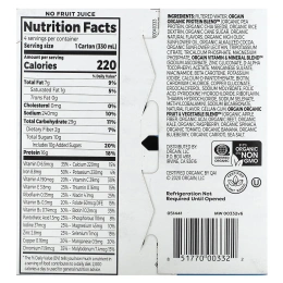 Orgain, Organic Nutrition, питательный коктейль, гладкий шоколад, 4 пакетика по 330 мл (11 жидк. унц.)