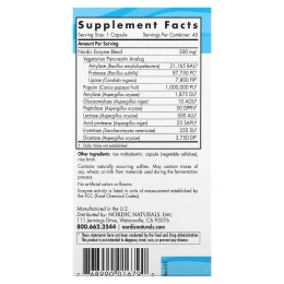 Nordic Naturals, Пищеварительные ферменты Nordic Flora, 45 капсул