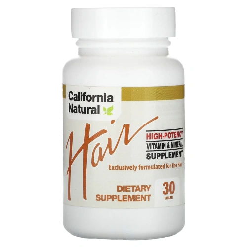 California Natural, Для волос, высокая эффективность, 30 таблеток