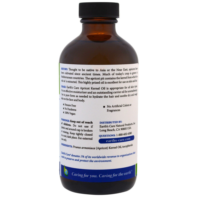 Earth's Care, Масло абрикосовой косточки, 8 унций (236 мл)