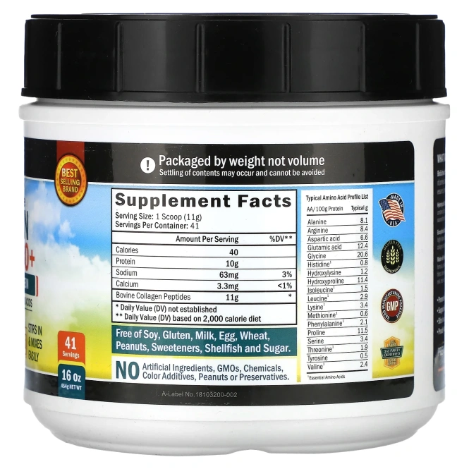 BioSchwartz, пептиды коллагена Bio+, без добавок, 454 г (16 унций)