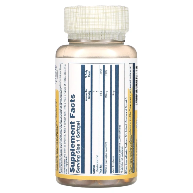 Solaray, витамин E, 268 мг (400 МЕ), 100 капсул