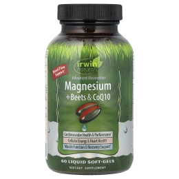 Irwin Naturals, магний со свеклой и коэнзимом Q10, 60 капсул с жидкостью