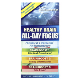 Applied Nutrition, Healthy Brain All-Day Focus, 50 таблеток