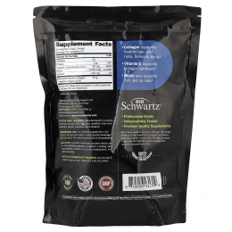 BioSchwartz, порошок из пептидов морского коллагена, типы I и III, с биотином и витамином C, с нейтральным вкусом, 500 г (17,6 унции)