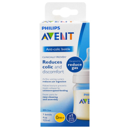 Philips Avent, Антиколиковая бутылочка, от 0 месяцев, 1 бутылочка, 4 унции (125 мл)