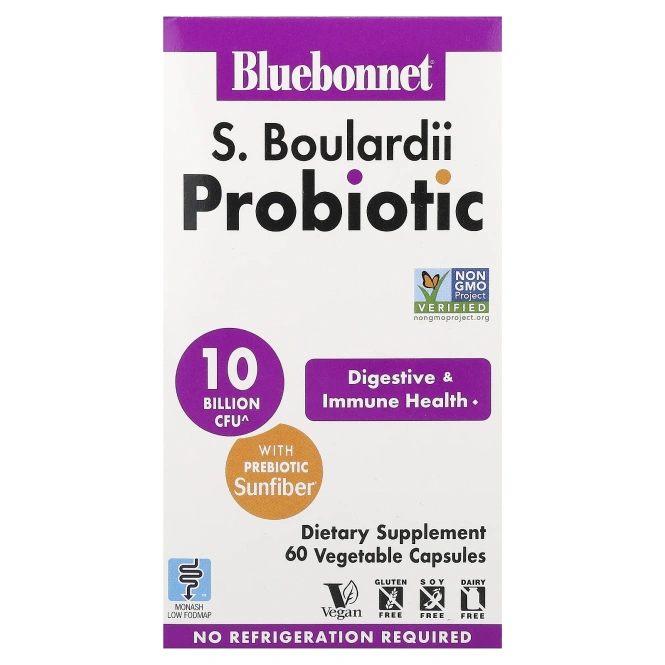 Bluebonnet Nutrition, S. пробиотик Boulardii, 60 растительных капсул
