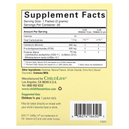 ChildLife Essentials, ChildBiotics, пробиотики с порошком из молозива, тропический апельсин, 30 пакетиков по 2 г