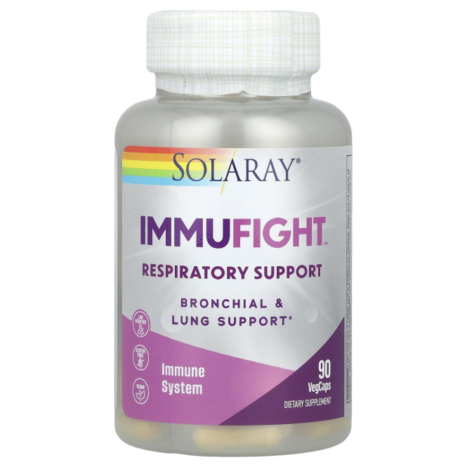 Solaray, ImmuFight ™, поддержка дыхательной системы, 90 растительных капсул