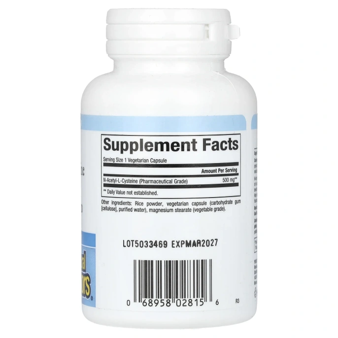 Natural Factors, Ацетилцистеин, 500 мг, 90 вегетарианских капсул