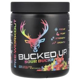 Bucked Up, предтренировочный комплекс, Sour Bucks, кислые жевательные конфеты, 327 г (11,5 унции)