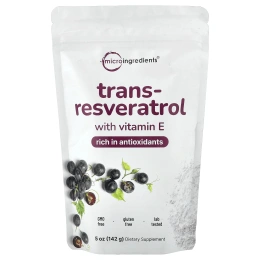 Micro Ingredients, транс-ресвератрол с витамином E, 142 г (5 унций)