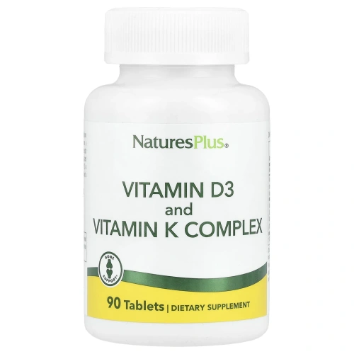 NaturesPlus, комплекс витаминов D3 и К, 90 таблеток