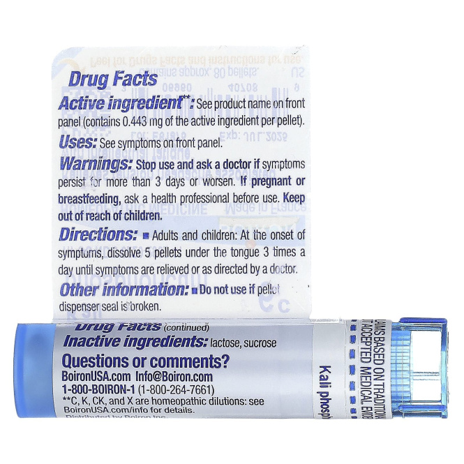 Boiron, Kali Phosphoricum, 6C, для облегчения головной боли, примерно 80 гранул