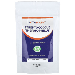 Vitamatic, термофильный стрептококк (Streptococcus thermophilus), 100 г (3,5 унции)