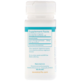 Savesta, Натуральные витамины и минералы, органическая моринга, 60 вегетарианских капсул
