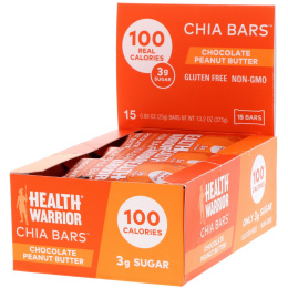 Health Warrior, Inc., Батончики чиа, шоколад и арахисовое масло, 15 батончиков, 375 г (13,2 унций)