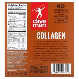 Caveman Foods, Коллагеновый протеиновый батончик Шоколадный орех 12 батончиков