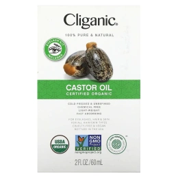Cliganic, органическое касторовое масло, 60 мл (2 жидк. унции)