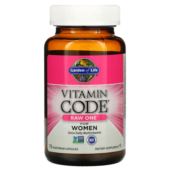 Garden of Life Vitamin Code RAW One for Women, 75 вегетарианских капсул