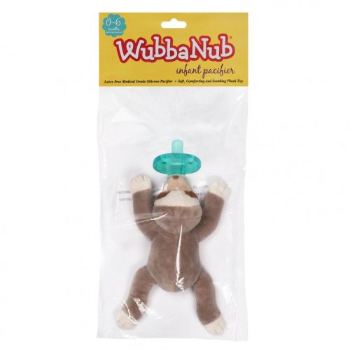 WubbaNub, Соска-пустышка, для детей 0–6 месяцев, ленивец, 1 соска