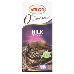 Valor, плиточный молочный шоколад со стевией, без добавления сахара, 100 г (3,5 унции)