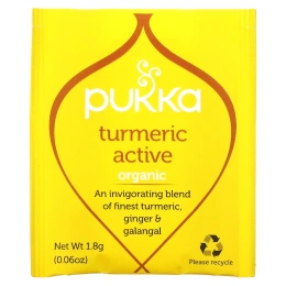 Pukka Herbs, Органическая активная куркурма, без кофеина, 20 пакетиков-саше с травяным чаем, 1,27 унц. (36 г)