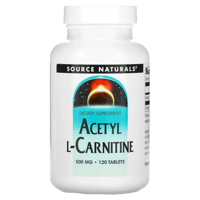 Source Naturals, Ацетил L-карнитин, 500 мг, 120 таблеток