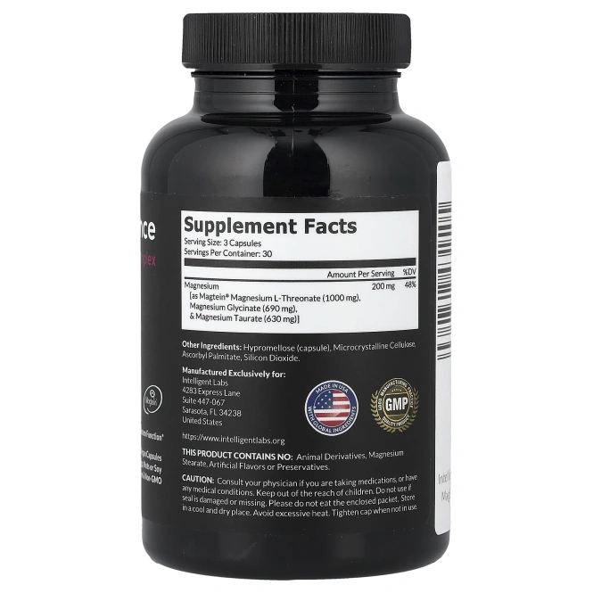Intelligent Labs, MagEnhance, комплекс магния, 90 веганских капсул