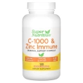 Super Nutrition, C-1000 и цинк для иммунитета, 120 вегетарианских капсул
