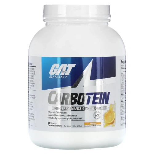 GAT, Карботеин, высокоэффективный поставщик гликогена, апельсин, 3,85 фунта (1,75 кг)