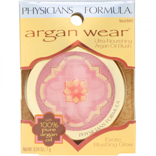 Physicians Formula, Argan Wear, румяна с аргановым маслом, натуральный оттенок, 0,24 унции (7 г)