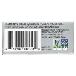 Wild Planet, филе диких сардинов без кожи и костей, в нерафинированном оливковом масле высшего качества, 120 г (4,25 унции)