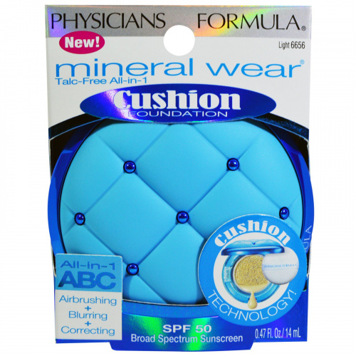 Physicians Formula, Тональная основа (кушон) Mineral Wear, Cushion Foundation, Легкая, SPF 50, 0.47 fl oz (14 мл)