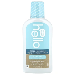 Hello, Peace Out, средство для полоскания рта от зубного налета, против гингивита и зубного налета, натуральная мята, 473 мл (16 жидк. Унций)