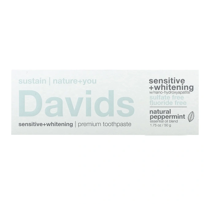 Davids, Premium Toothpaste, Sensitive + Whitening, натуральная перечная мята, 50 г (1,75 унции)