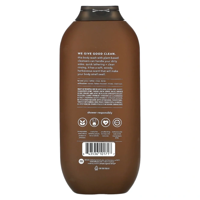 Method, Для мужчин, гель для душа, сандал и ветивер, 532 мл (18 жидк. унц.)